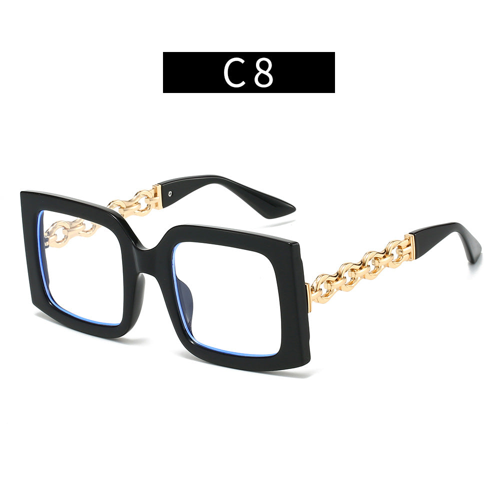 Damen elegante Sonnenbrille mit luxuriösen Kettendetails Karnz