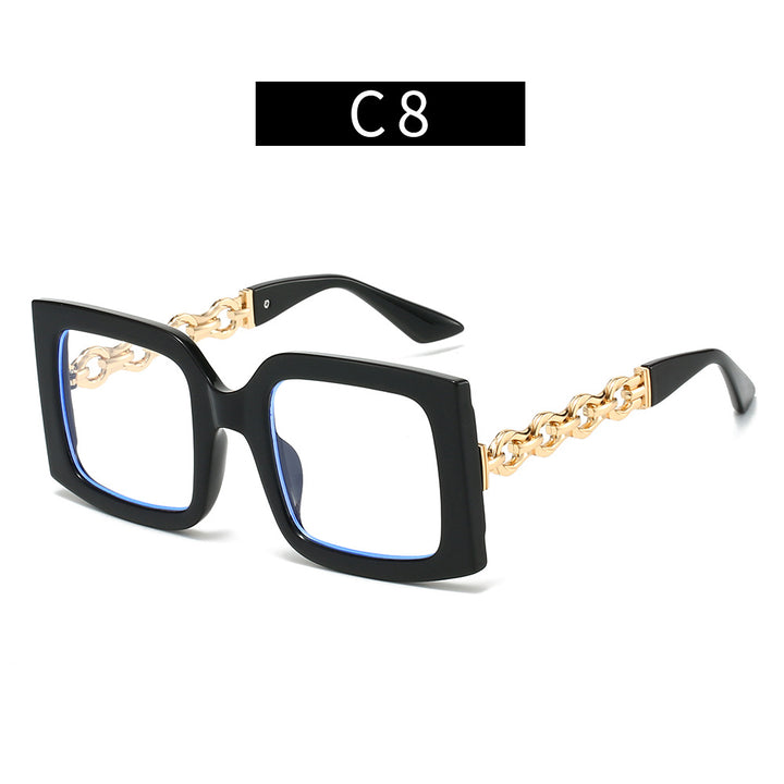 Damen elegante Sonnenbrille mit luxuriösen Kettendetails Karnz