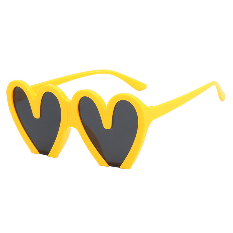 Damen Herzförmige Sonnenbrille mit robustem Kunststoffrahmen und UV-Schutz Karnz