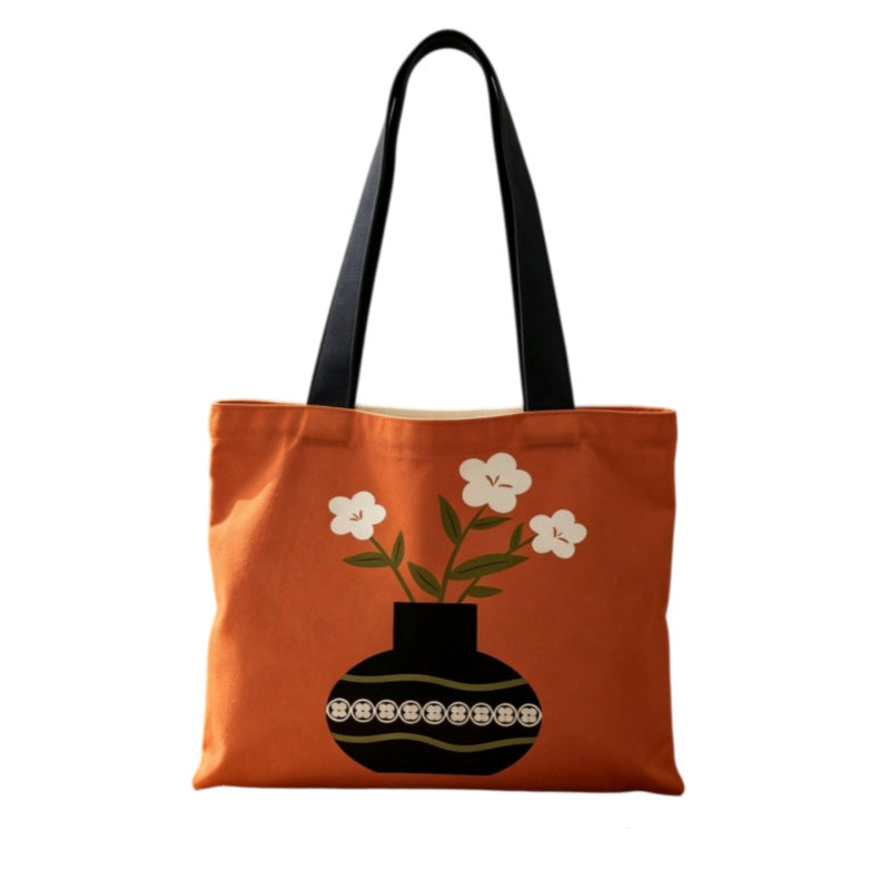 Blumenmuster Canvas Tote Bag