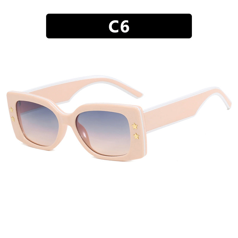Damen extravagante quadratische Sonnenbrille mit stylishen Details Karnz