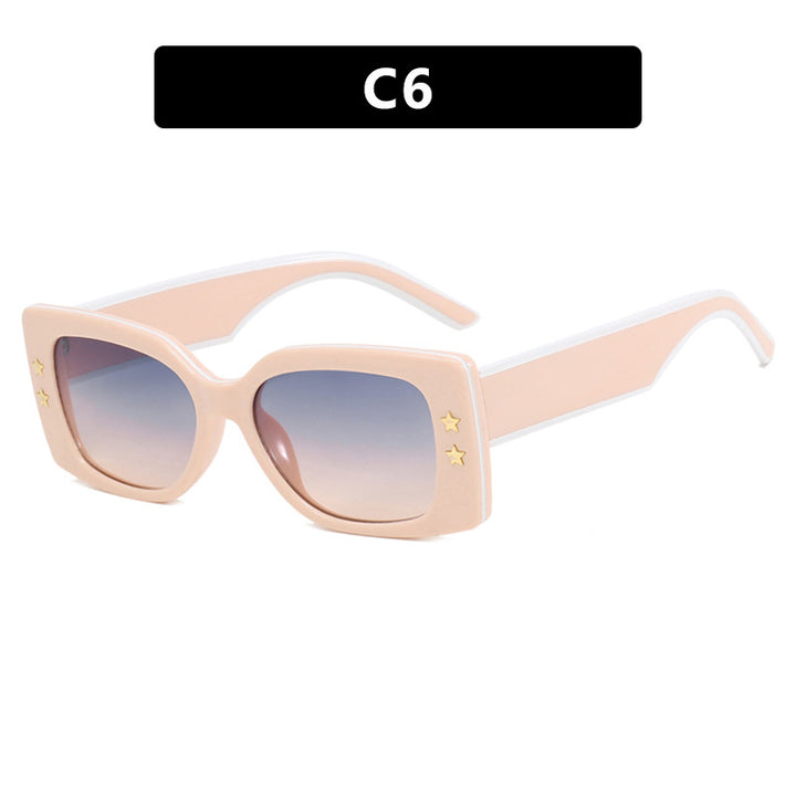 Damen extravagante quadratische Sonnenbrille mit stylishen Details Karnz