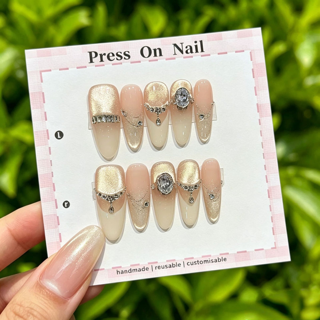 Anpassbare Glitter-Akzent Press-On Nägel