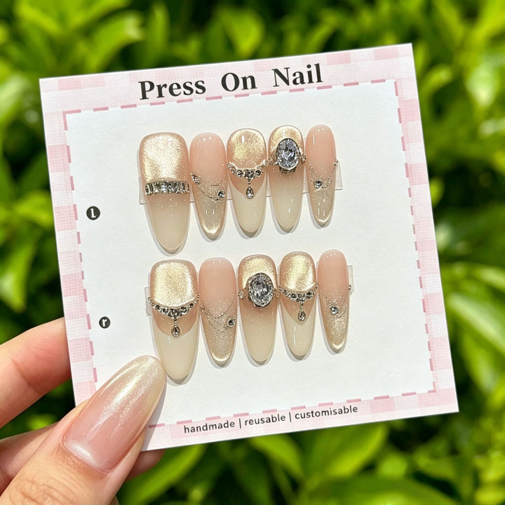 Anpassbare Glitter-Akzent Press-On Nägel