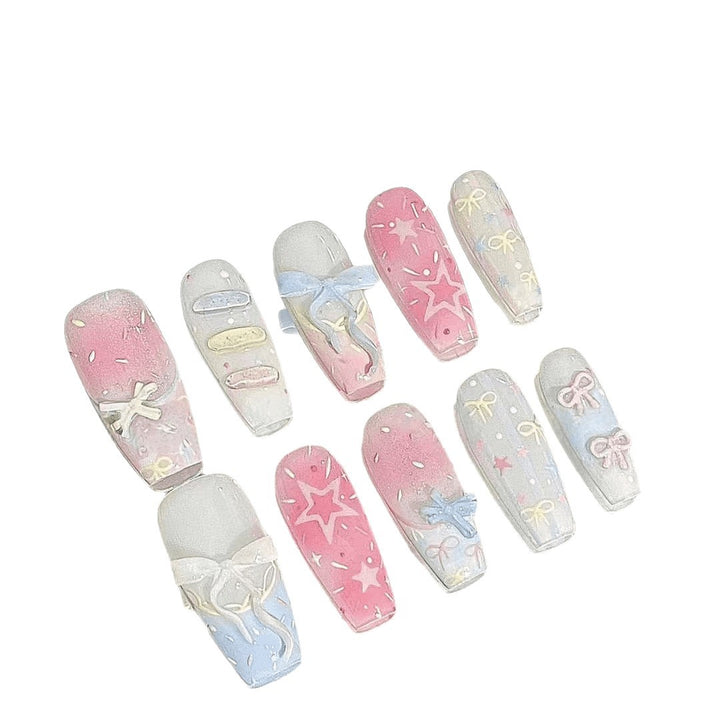 Elegante Glänzende Press-On Nagelset  1791774068