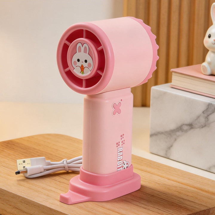 Damen Tragbarer Handventilator mit integriertem USB-Anschluss und niedlichem Designs Karnz