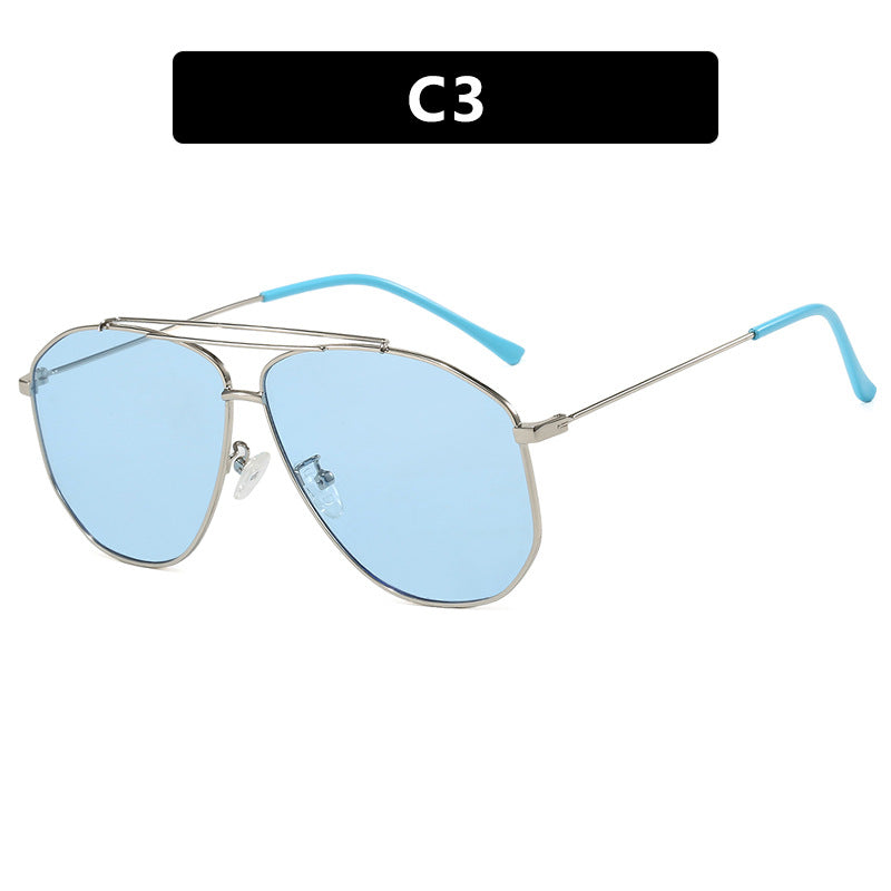 Damen kreative Piloten-Sonnenbrille mit auffälligem Rahmen Karnz