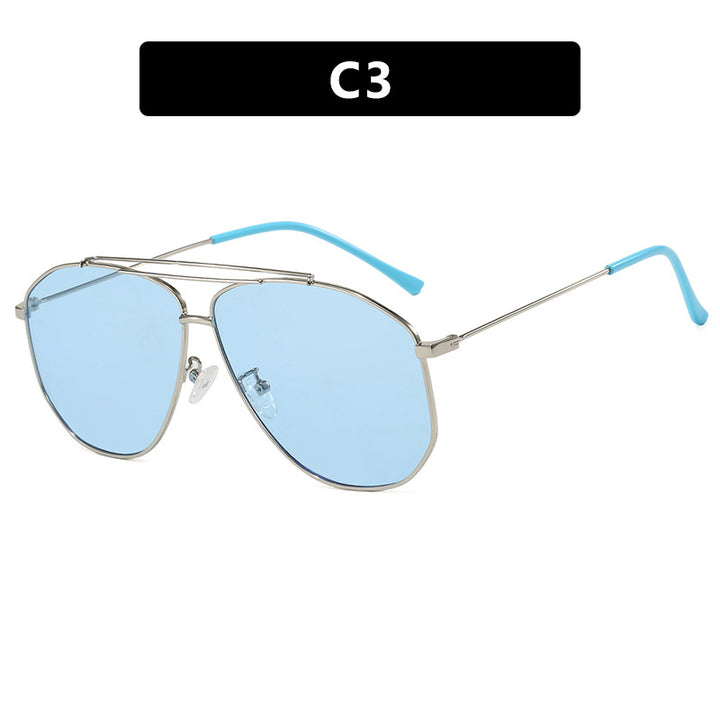Damen kreative Piloten-Sonnenbrille mit auffälligem Rahmen Karnz