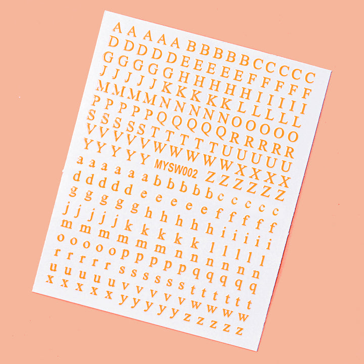 Dekorative Alphabet Nagelkunst Aufkleber