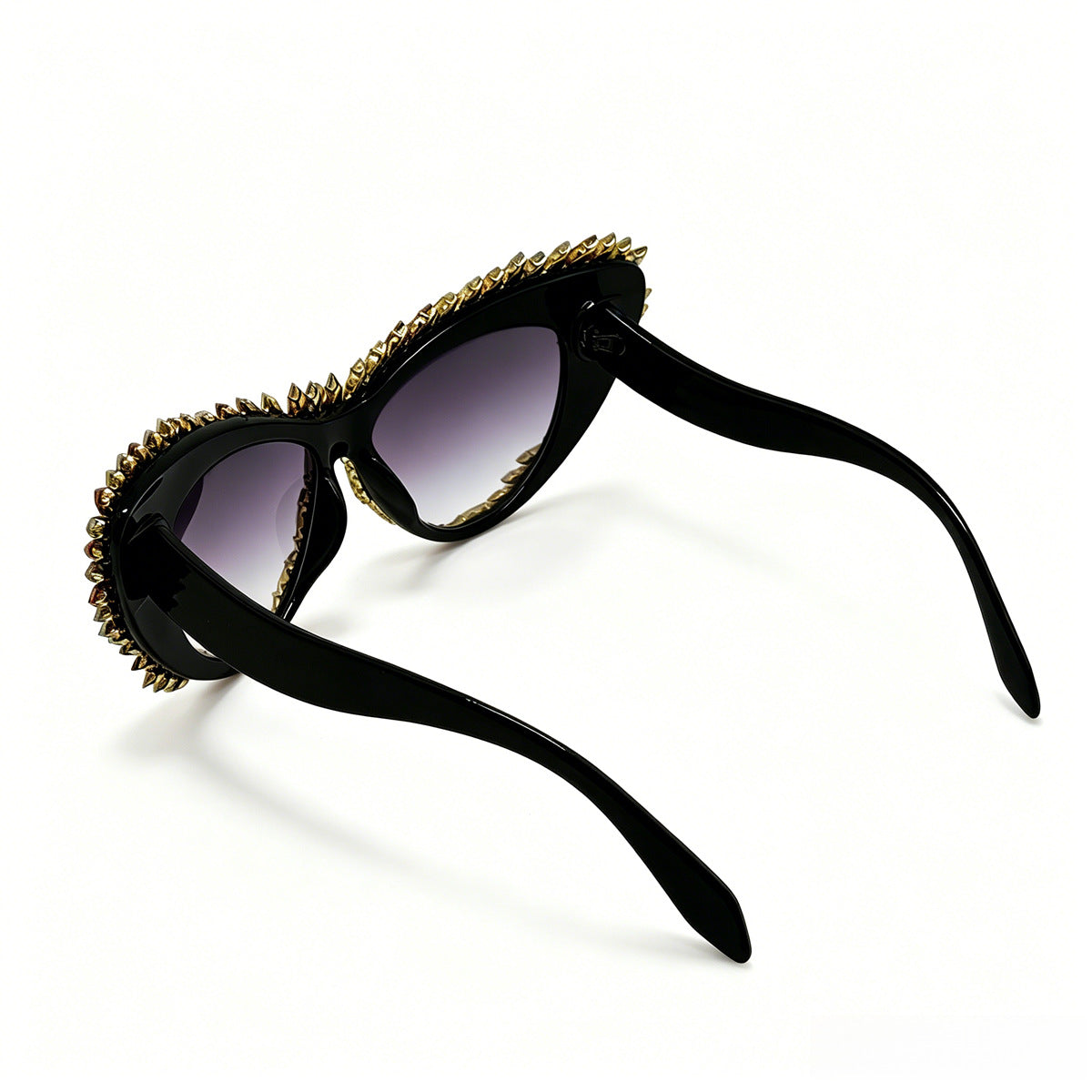 Damen extravagante Cat-Eye Sonnenbrille mit vielfältigen Schmuckdetails Karnz