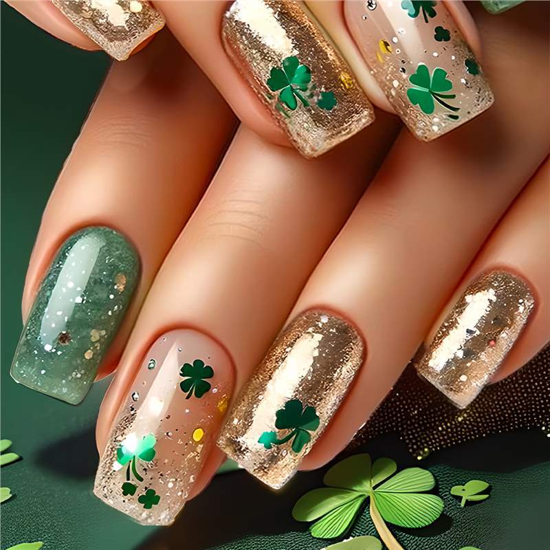 Glamouröser Festlicher Press-On Nagelset Karnz