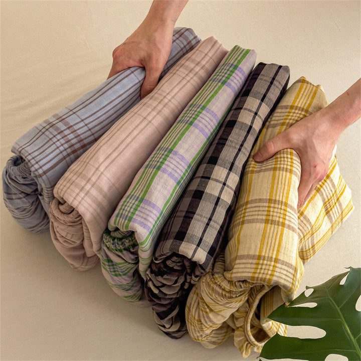 Deep-Pocket Stretch Spannbettlaken mit Leinen-ähnlicher Jersey-Strickqualität