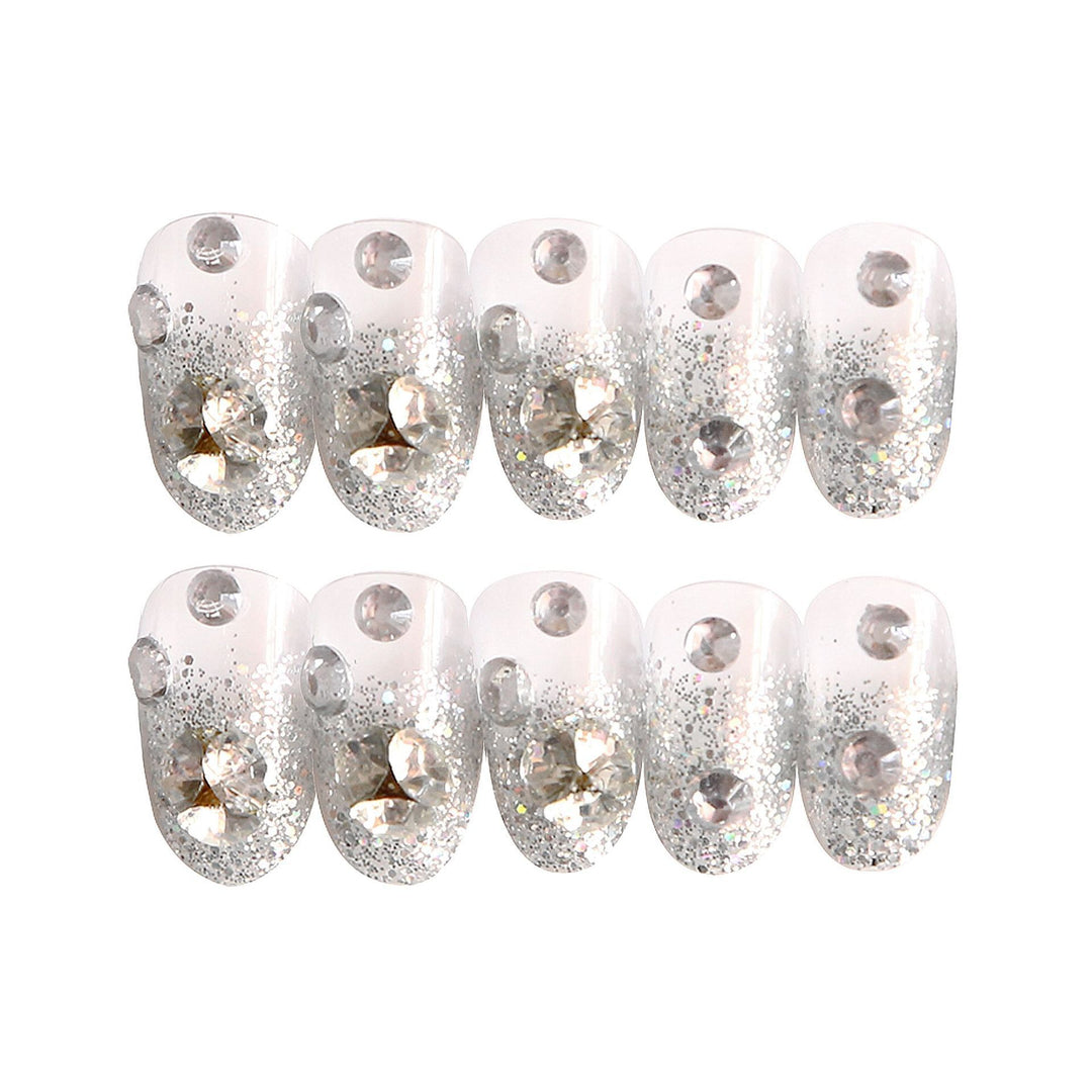 Glitzerndes kunsthandwerkliches Press-On-Nagelset Karnz