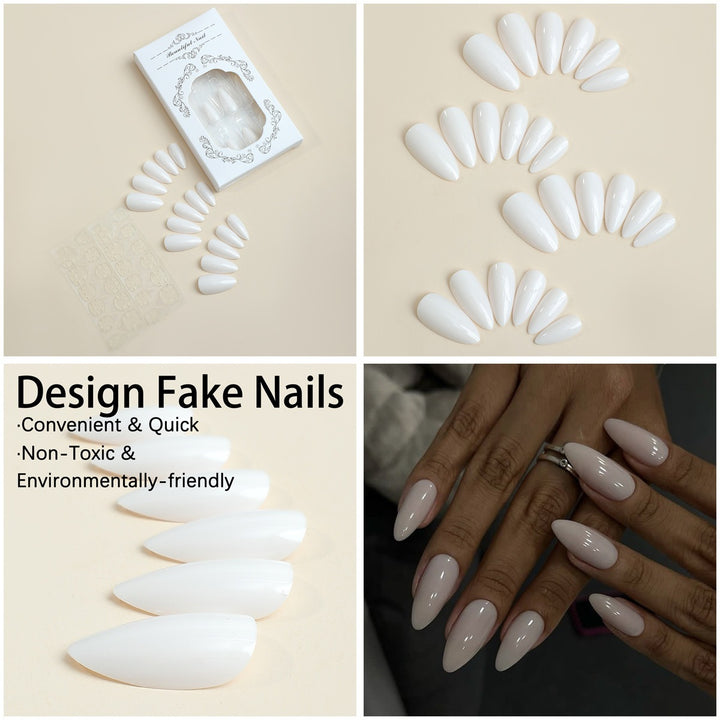 Kunstnagelset mit eleganten Stiletto-Spitzen und mattem Finish Karnz