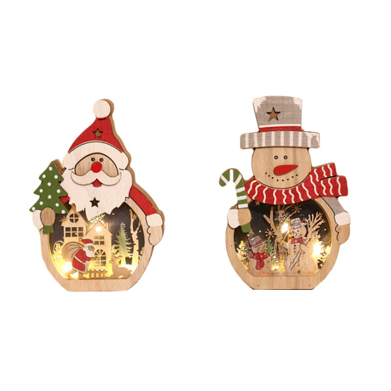 Dekorative Santa-Szene Holzfigurine Karnz