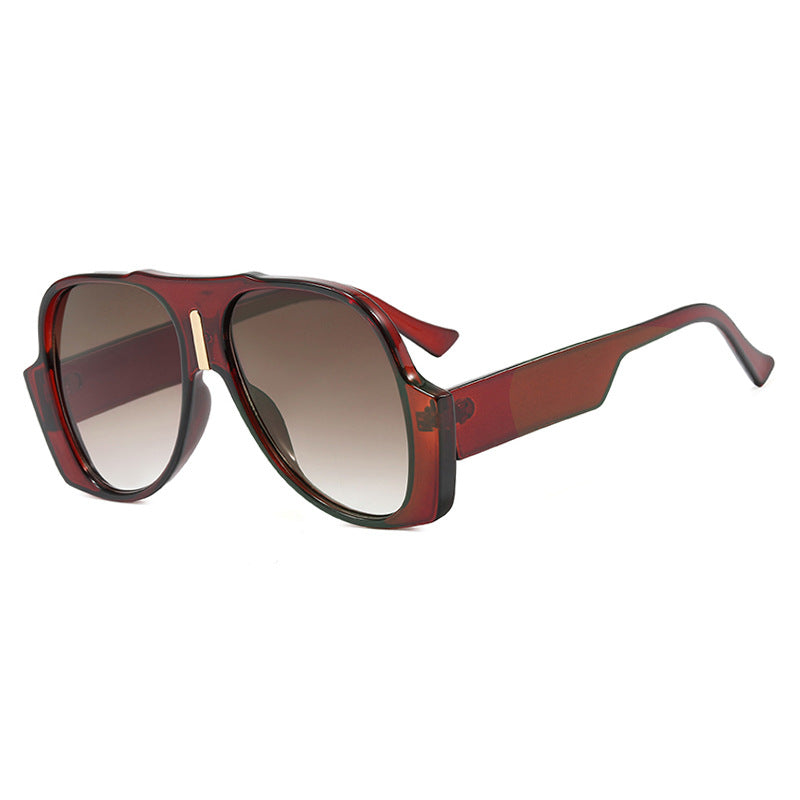 Damen quadratische Sonnenbrille mit einzigartigem tiermuster Rahmen und UV-Schutz Karnz