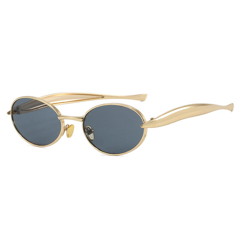 Damen modische Sonnenbrille mit ovalem Rahmen und funkelnden Details Karnz