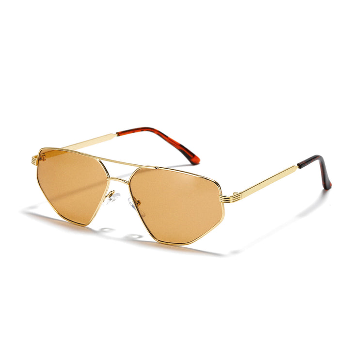Damen geometrische Sonnenbrille mit elegantem Metallrahmen Karnz