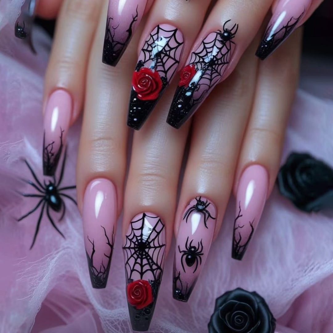 Gothic-inspirierte 3D Halloween-Nagelkunst-Erweiterungen Karnz