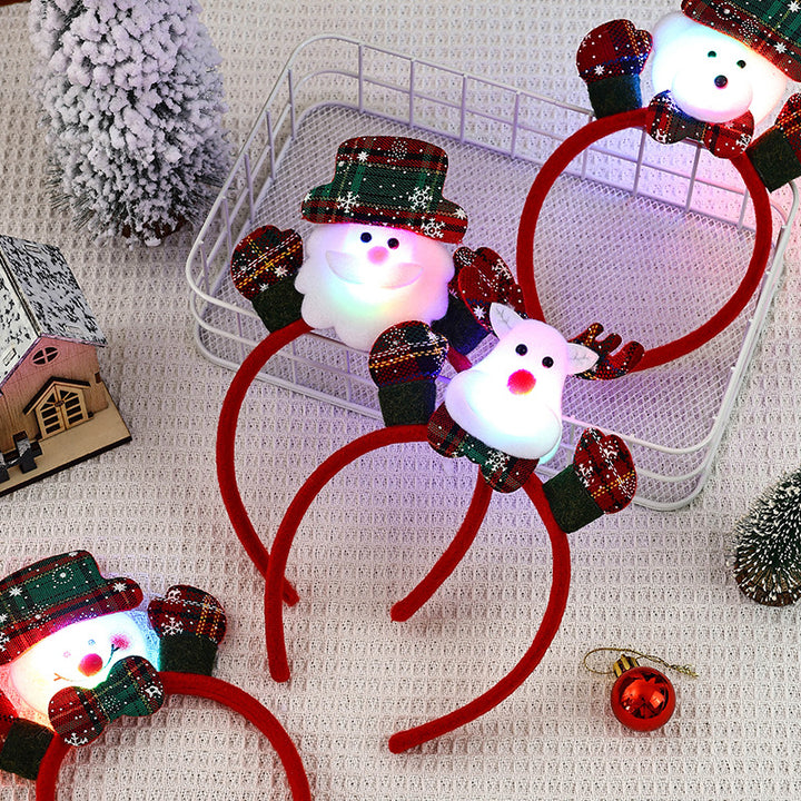 LED Leuchtender Weihnachts-Haarreifen mit Rentier-Motiv Karnz