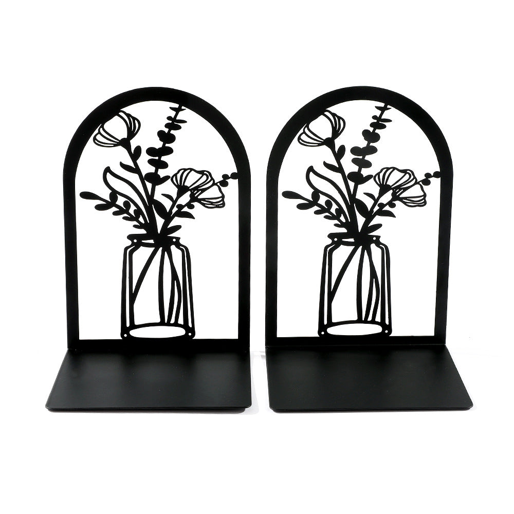 Elegante florale Metall-Buchstützen
