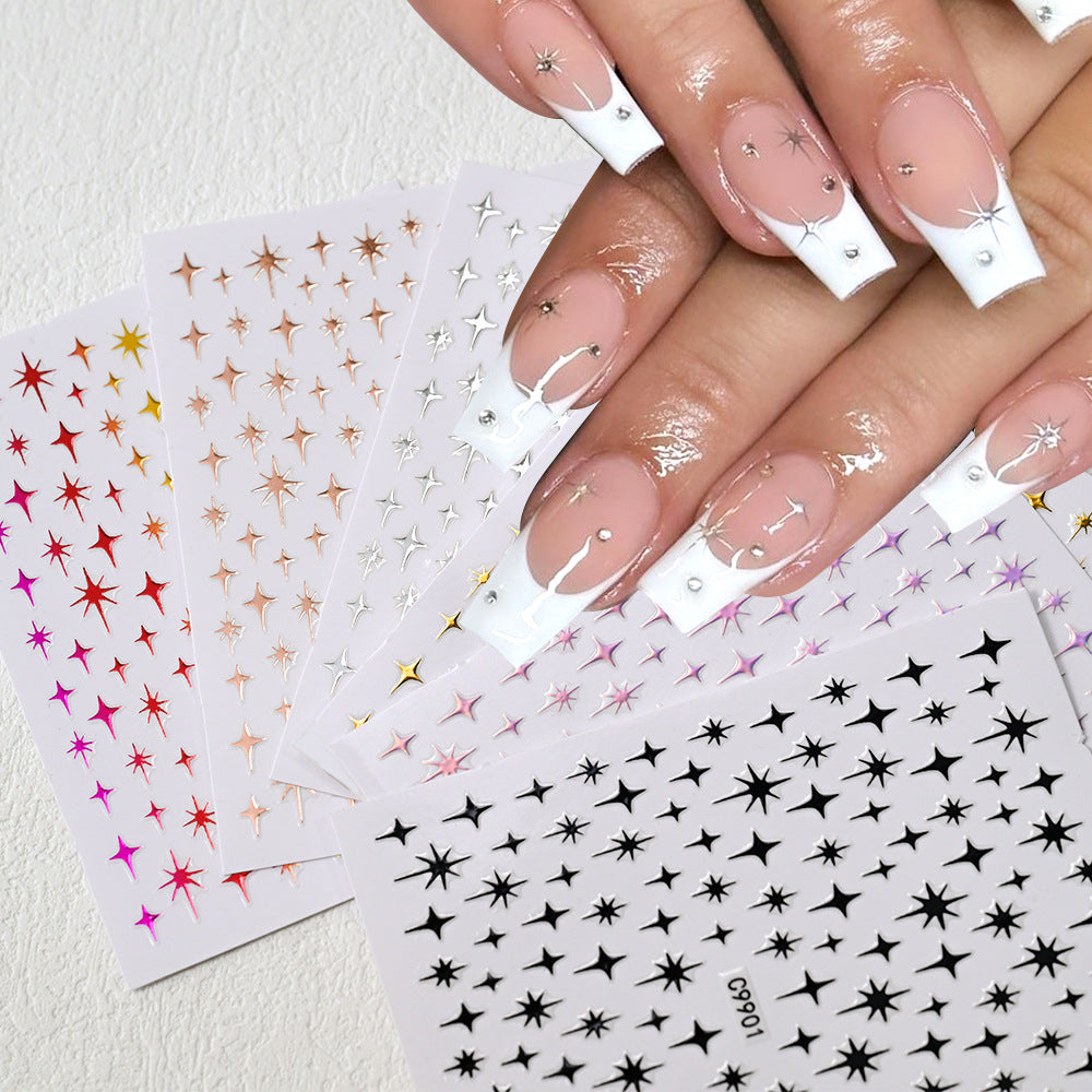 Gold Star Nail Art Dekorationsaufkleber