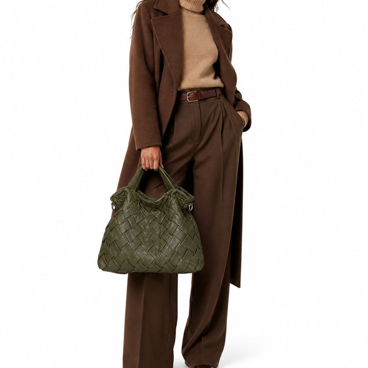 Handgefertigte Geflochtene Leder Hobo Tasche