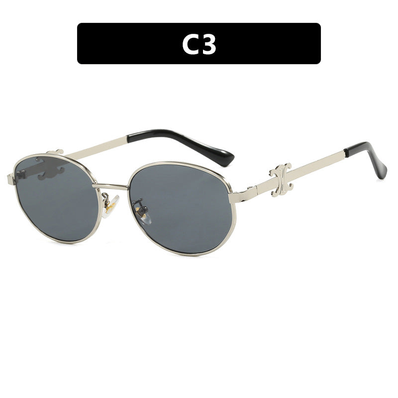 Damen stilvolle Designer Sonnenbrille mit elegantem Metallrahmen Karnz
