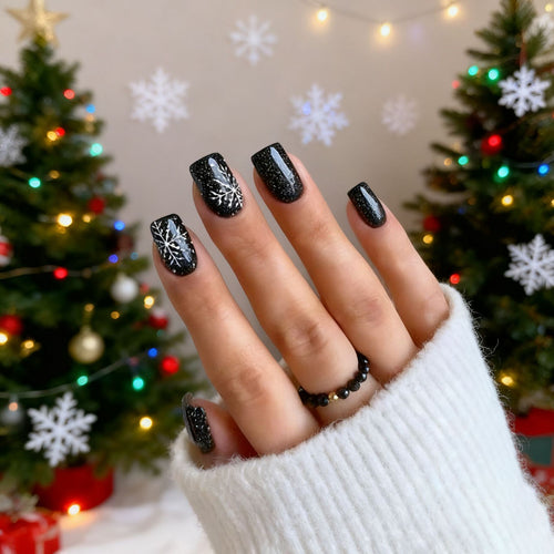 Festliche Winter-Nagelkunst Karnz