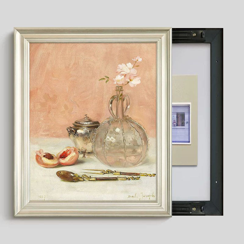 Vintage Blumige Stillleben Eingrahmte Dekoration