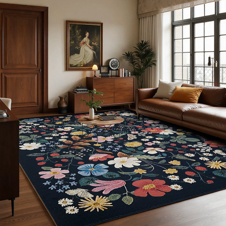 Premium Floral Bestickter Teppich