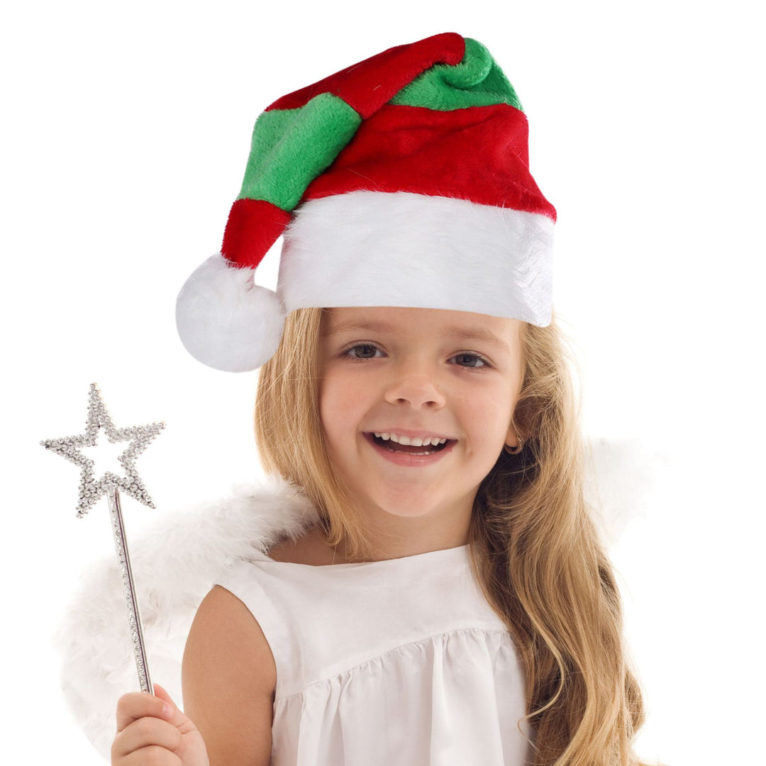 Festliche Weihnachtsmütze mit Plüschbesatz