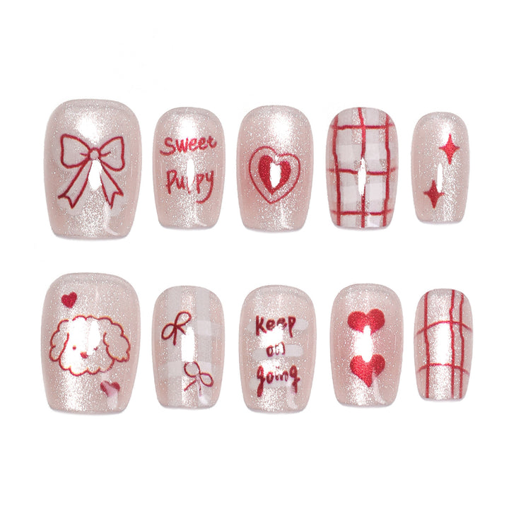 Künstliche Nagelkunst mit niedlichen Motiven Karnz