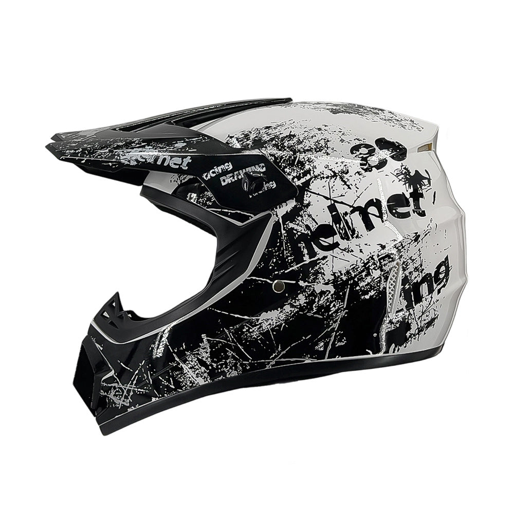 Vollgesicht-Motocross-Helm mit verlängertem Visier und verstärktem Kinnschutz Karnz