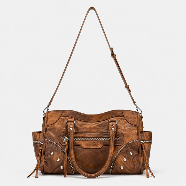 Multi-Pocket Vintage Leder Tasche