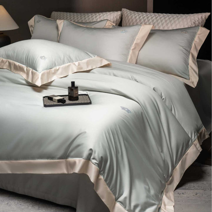 Luxus Hotel-Qualität Satin Bettbezug Set mit Oxford Rand