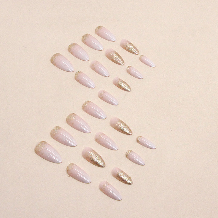 Elegante Glitter Gel Nagelspitzen Karnz