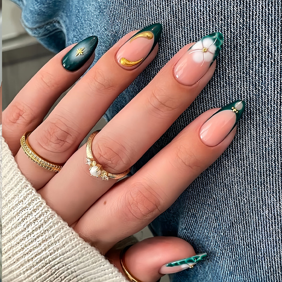 Stylisches künstlerisches Gel-Nageldesign Karnz