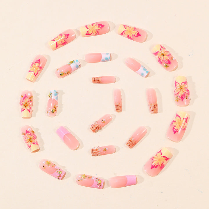 Luxuriöse florale Acryl-Nagelkunstverlängerungen Karnz