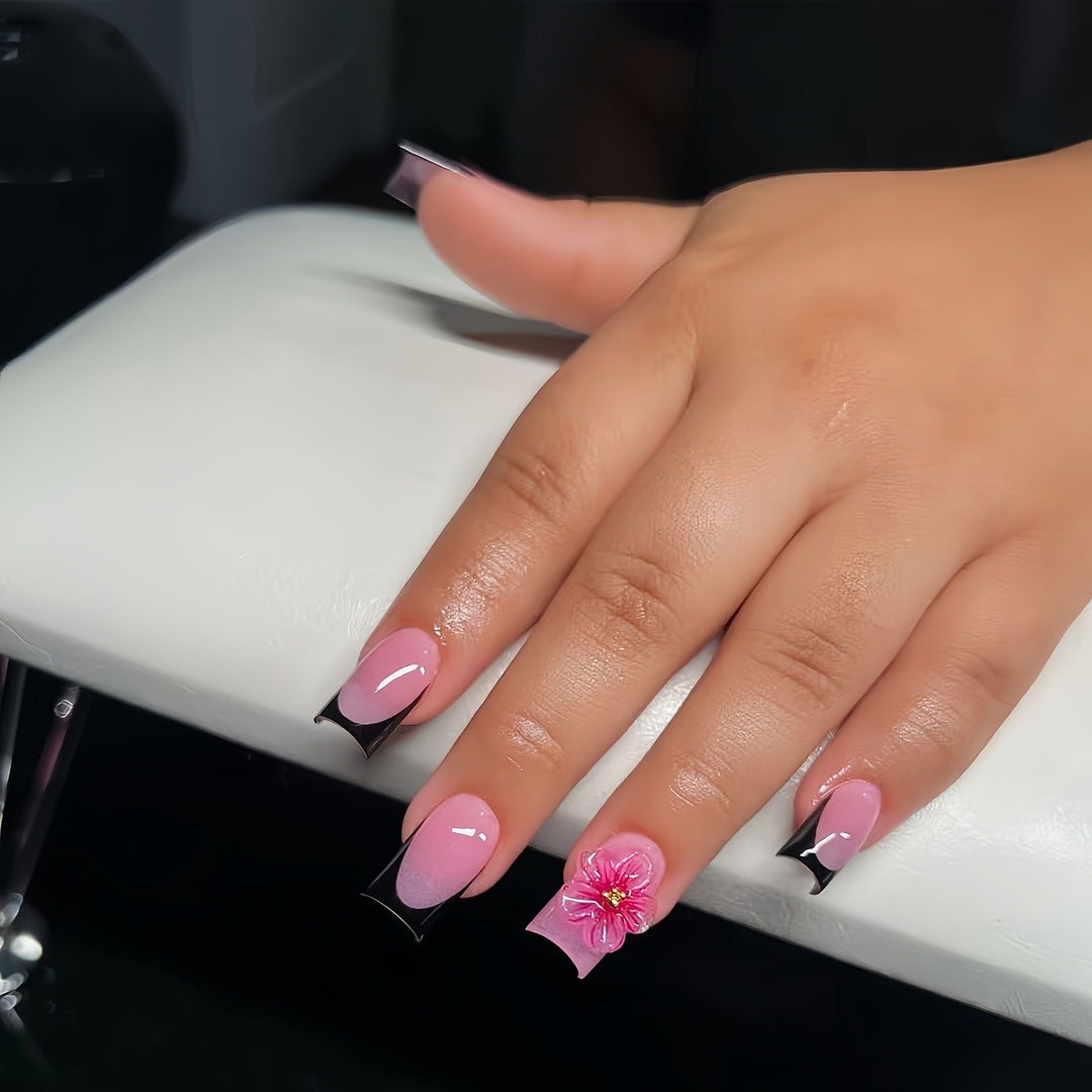 Floral Decorative Press-On Nagelkunst Karnz