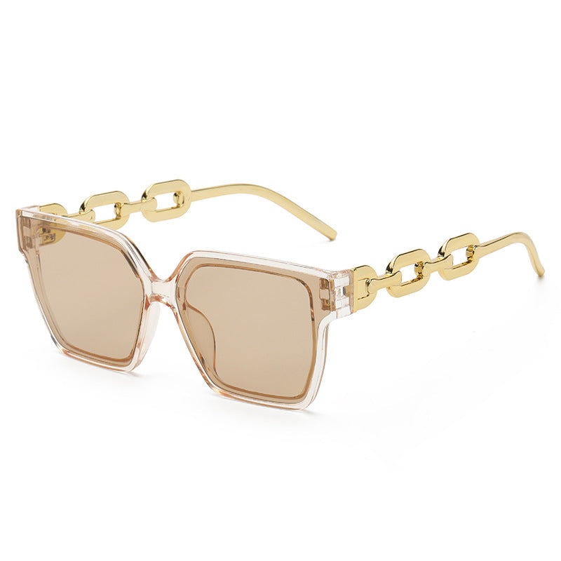 Damen Oversized Fashion-Sonnenbrille mit außergewöhnlichem Kettendesign Karnz