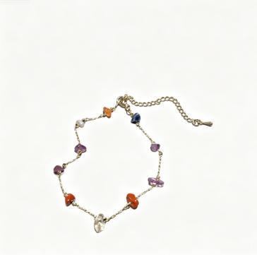 Zarte Edelstein Charm-Armband Karnz