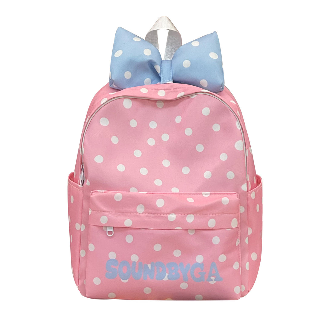 Stylischer gepunkteter Rucksack mit Schleife