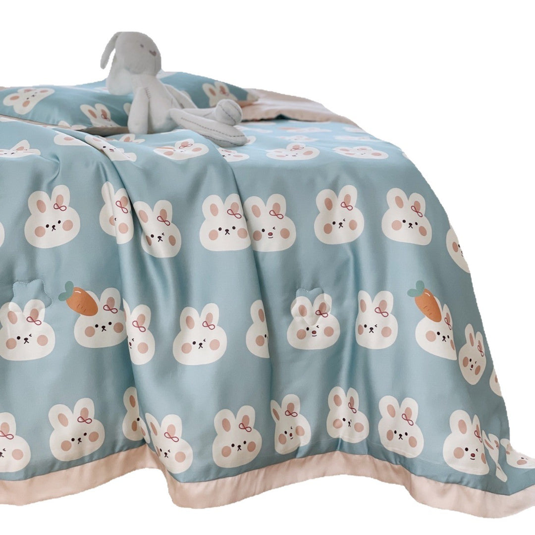 Kinder-Bettwäscheset aus Baumwollsatin mit verspieltem Safari-Tierprint und kontrastierter Saumkante