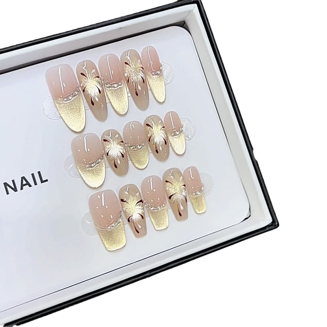 Künstlerisches florales Muster Press-On Nagelset Karnz