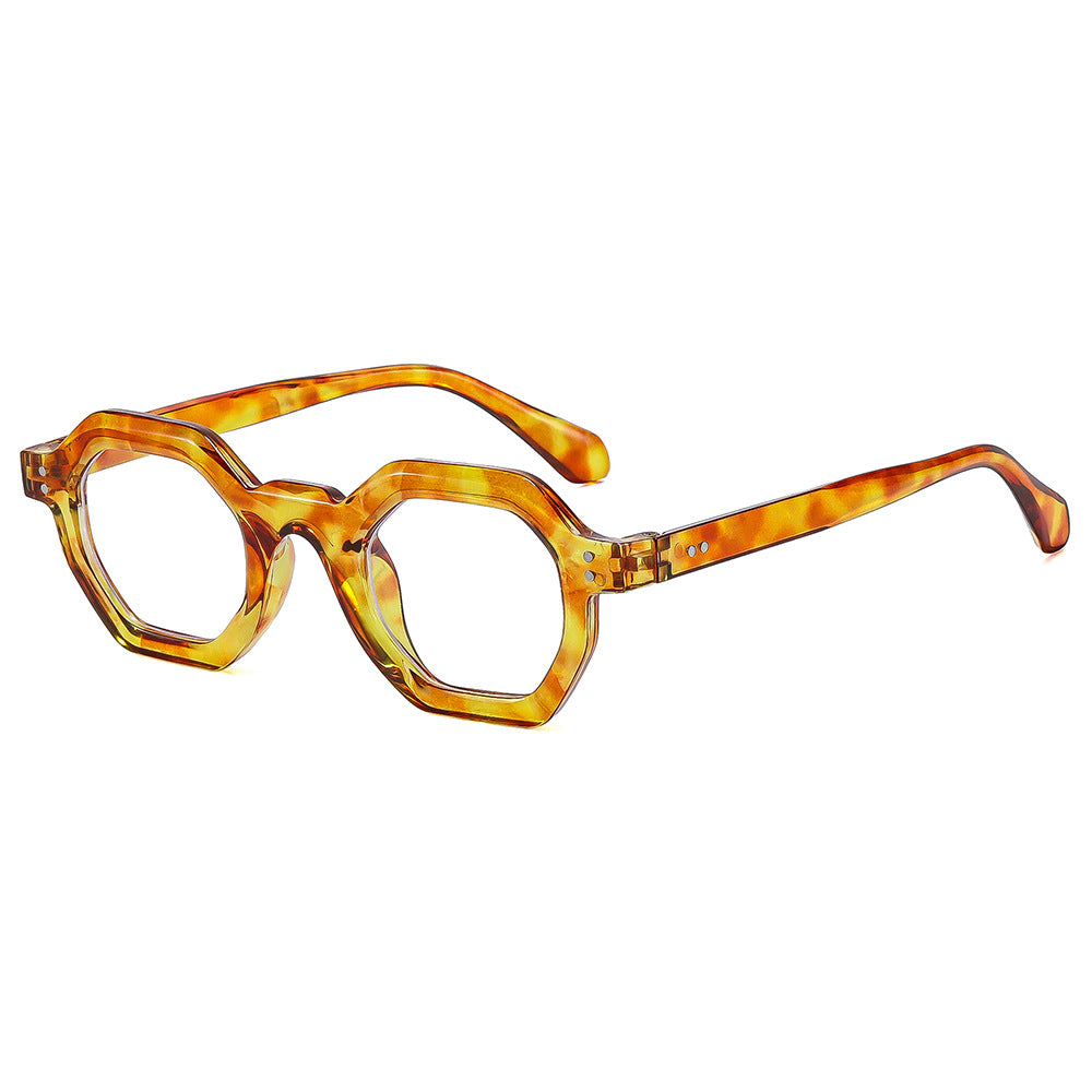 Damen oktagonale Sonnenbrille mit modischem Muster und UV-Schutz Karnz