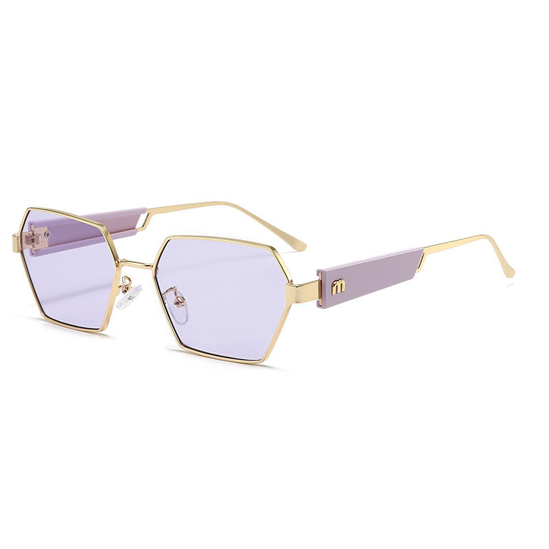 Damen Hexagon Sonnenbrille mit luxuriösen Metallakzenten Karnz