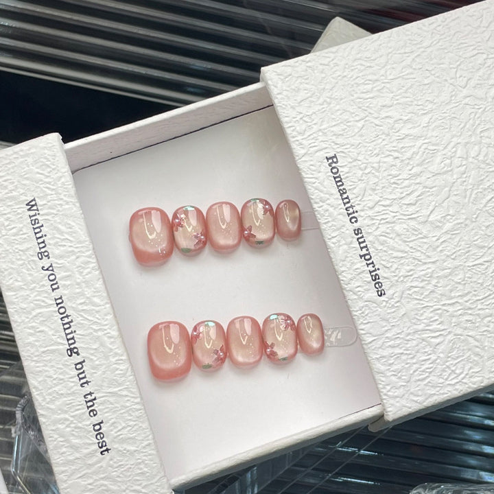 Romantisches Blumen Press-On Nagelkunst Set