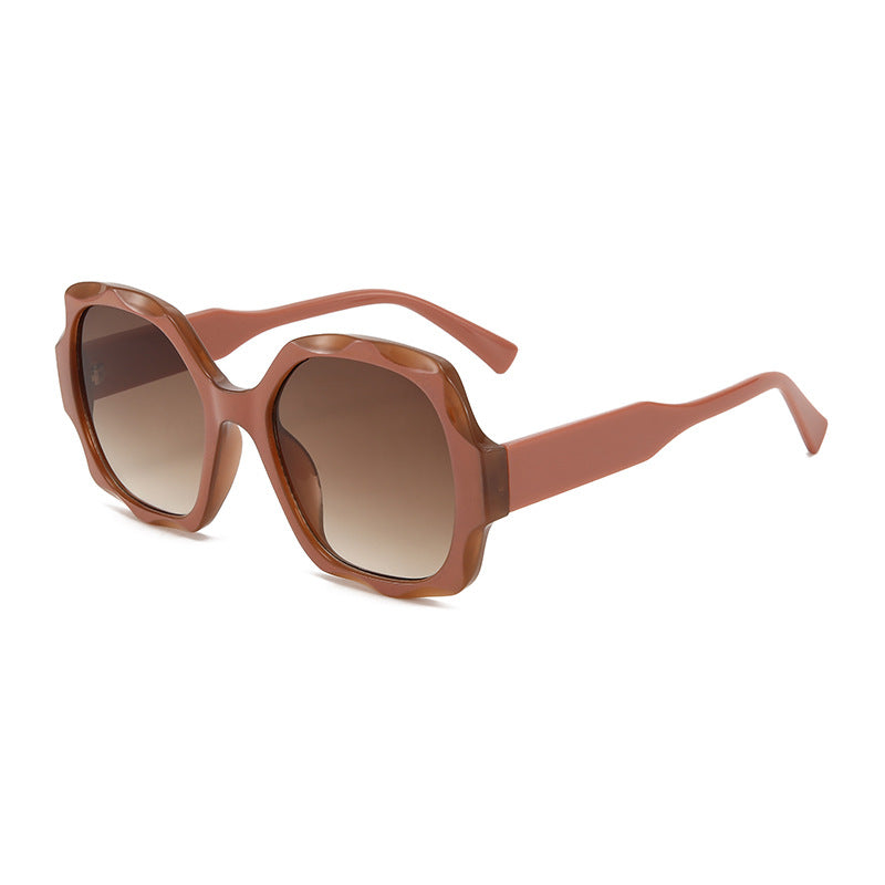Damen Designer-Sonnenbrille mit innovativem, achteckigem Rahmen Karnz