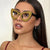 Damen Glamouröse Cat-Eye Sonnenbrille mit Strassverzierung Karnz